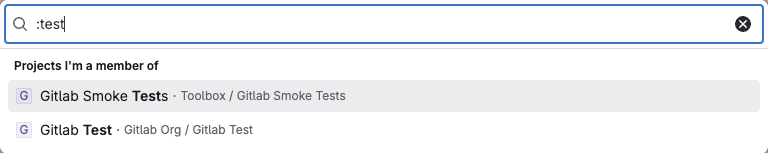 Search bar to find your projects and frequently visited projects.